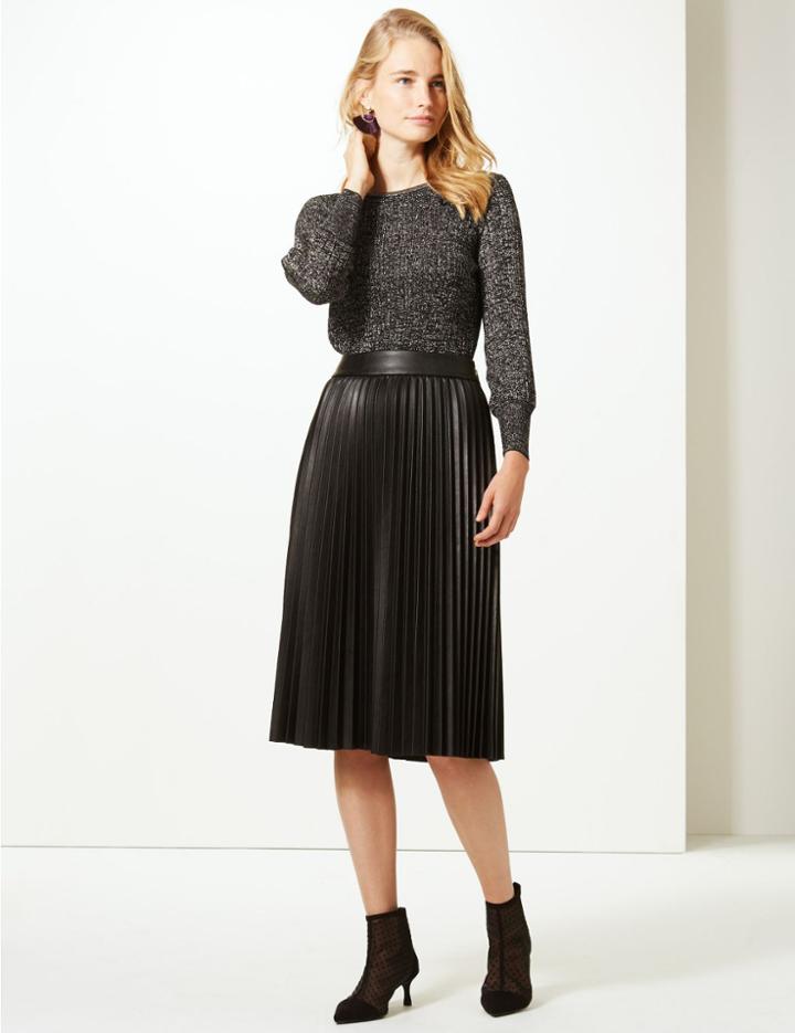 Marks & Spencer Sparkly Slash Neck Jumper Black