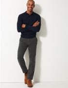 Marks & Spencer Pure Cotton Regular Fit Moleskin Trousers Dark Grey