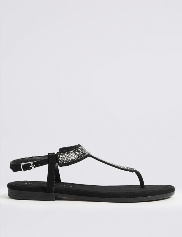 Marks & Spencer T-bar Slingback Sandals Black