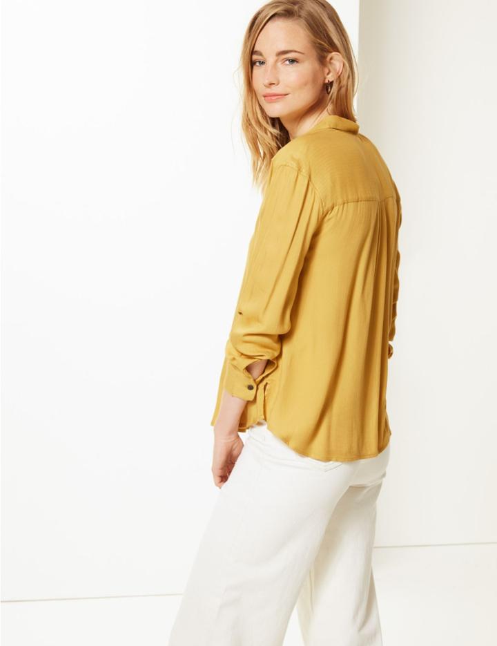 Marks & Spencer Long Sleeve Shirt Honey