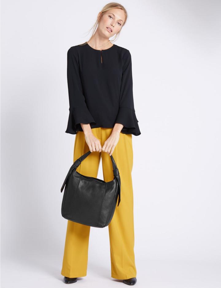 Marks & Spencer Leather Softy Hobo Bag Black