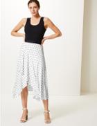 Marks & Spencer Floral Print Wrap Midi Skirt Soft White
