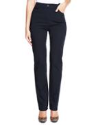 Marks & Spencer Flat Front Straight Leg Trousers Navy