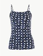 Marks & Spencer Printed Scoop Neck Tankini Top Navy Mix