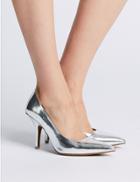 Marks & Spencer Stiletto Heels Court Shoes Silver