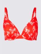 Marks & Spencer Printed Plunge Bikini Top B-e Orange Mix
