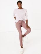 Marks & Spencer Corduroy Ankle Grazer Trousers Pale Pink