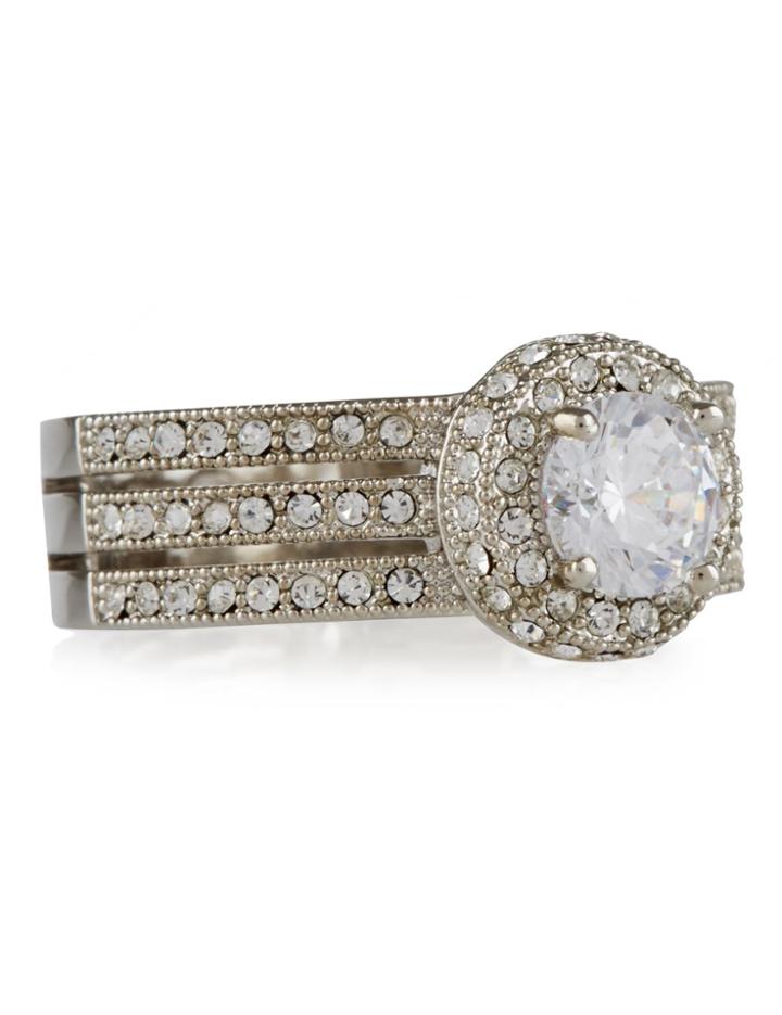 Marks & Spencer Platinum Plated Millgrain Eternity Diamant Ring Silver Mix