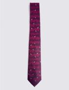 Marks & Spencer Pure Silk Stag Tie Magenta Mix