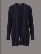 Marks & Spencer Pure Cashmere Long Sleeve Cardigan Navy