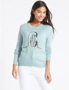 Marks & Spencer Christmas Penguin Novelty Jumper Pale Blue Mix