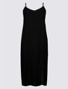 Marks & Spencer Plus Slip Midi Dress Black