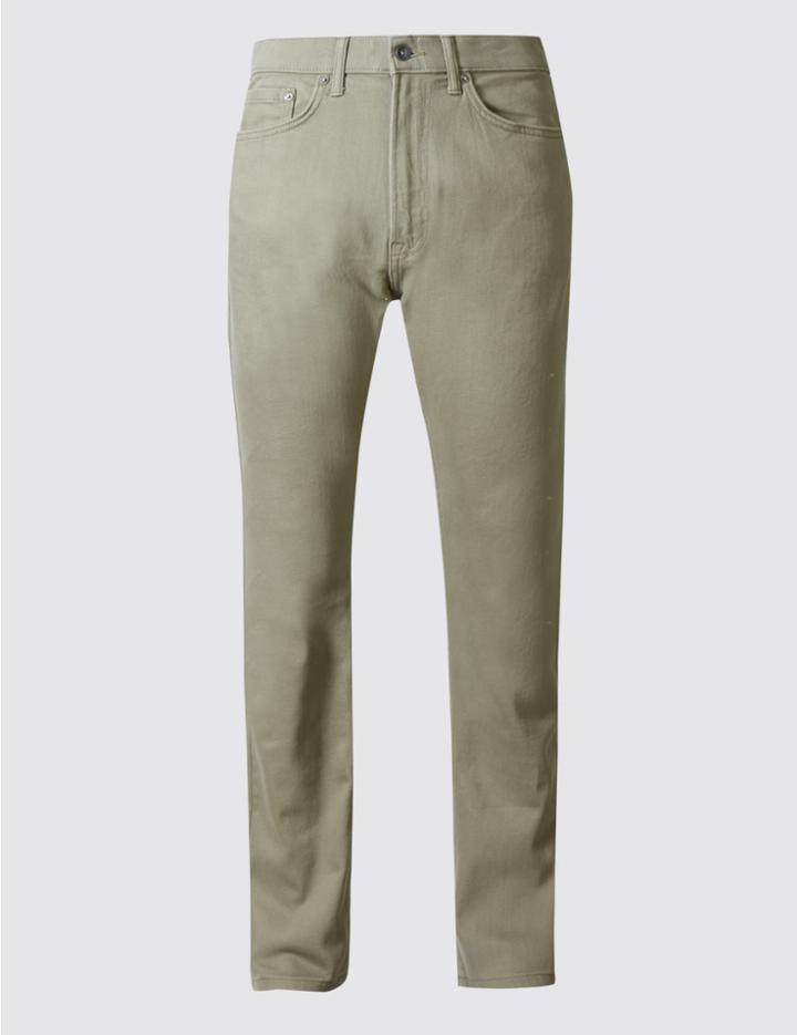 Marks & Spencer Regular Fit Water Resistant Jeans Stone