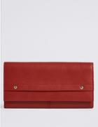 Marks & Spencer Leather Grainy Purse With Cardsafe&trade; Red