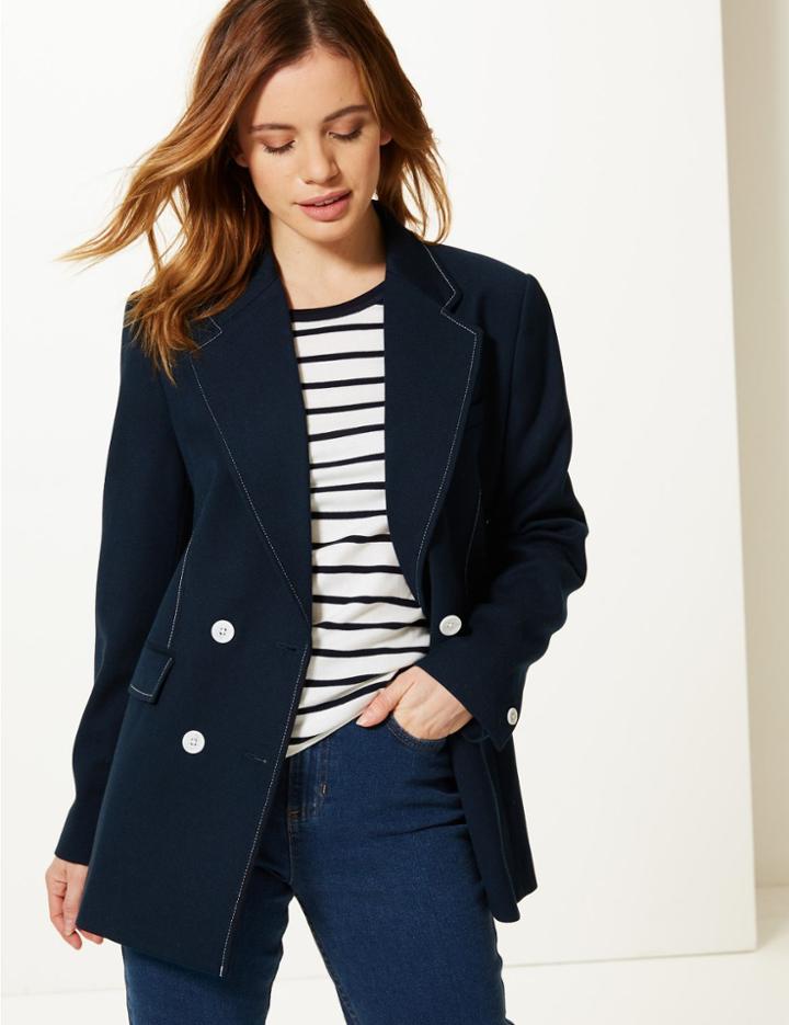 Marks & Spencer Petite Oversized Blazer Navy