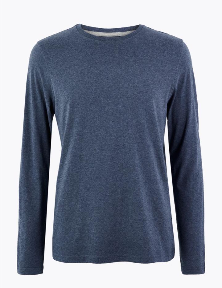 Marks & Spencer Pure Cotton T-shirt Denim Mix