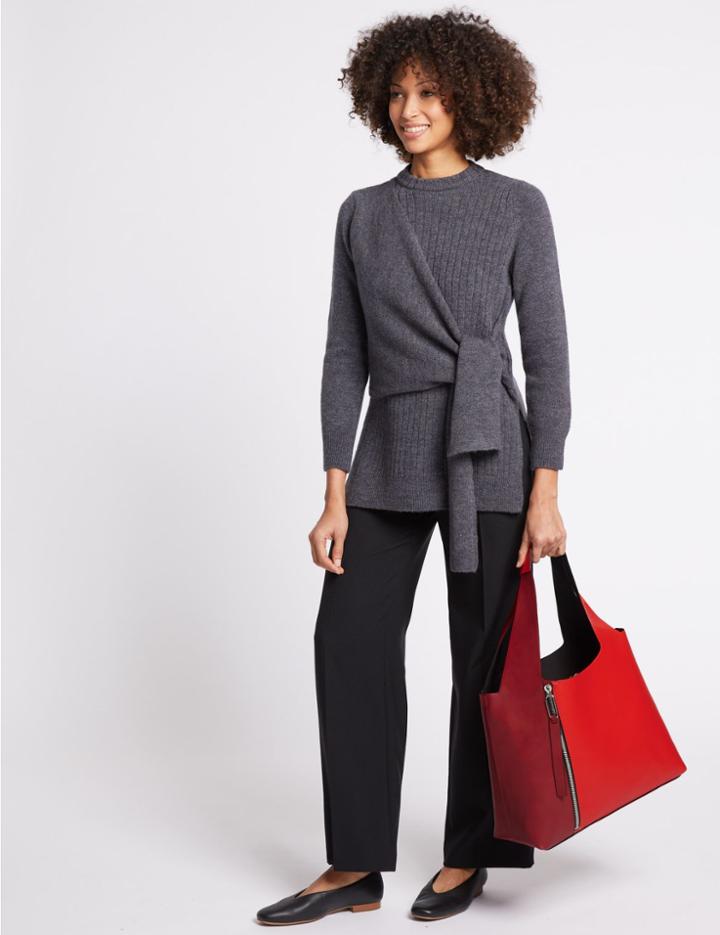 Marks & Spencer Faux Leather Hobo Bag Red Mix