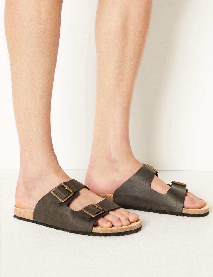 Marks & Spencer Leather Buckle Sandals Brown