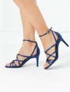 Marks & Spencer Multi Strap Stiletto Heel Sandals Blue