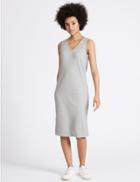 Marks & Spencer Ribbed Midi Dress Grey Mix