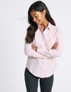 Marks & Spencer Pure Cotton Oxford Long Sleeve Shirt Pale Pink