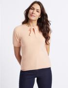 Marks & Spencer Front Bow Round Neck Jumper Dress Pale Tan
