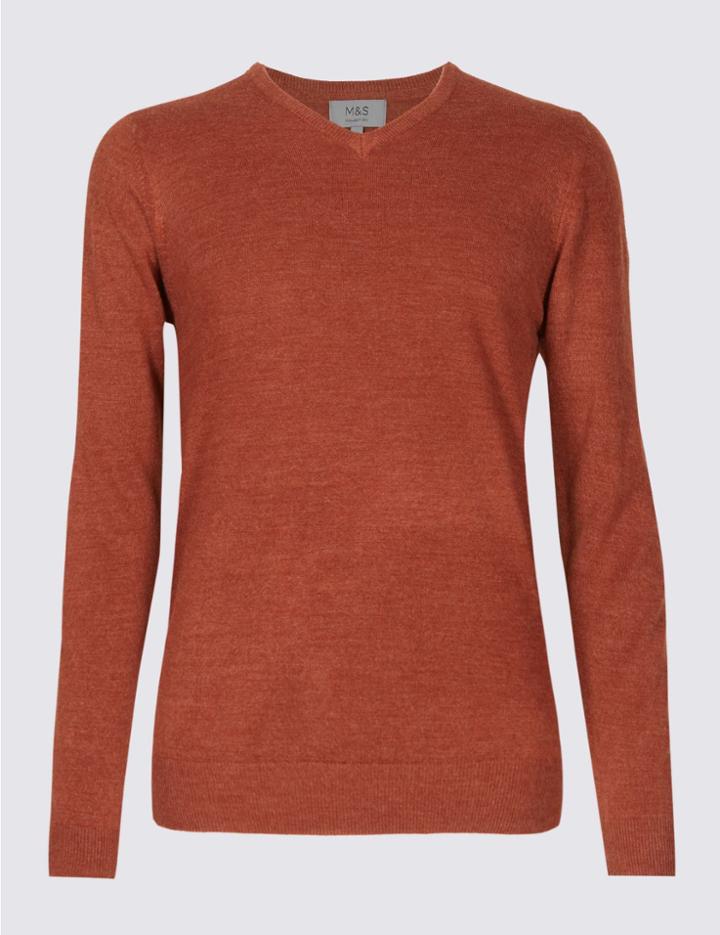 Marks & Spencer V-neck Jumper Russet