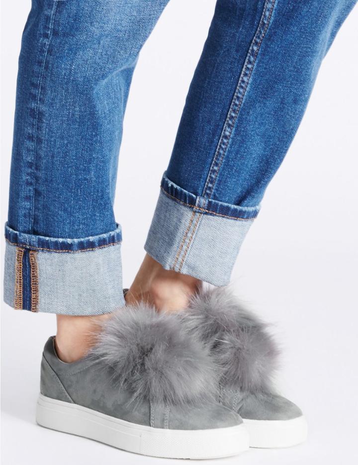 Marks & Spencer Pom Pom Trainers With Insolia Flex&reg; Grey