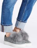 Marks & Spencer Pom Pom Trainers With Insolia Flex&reg; Grey