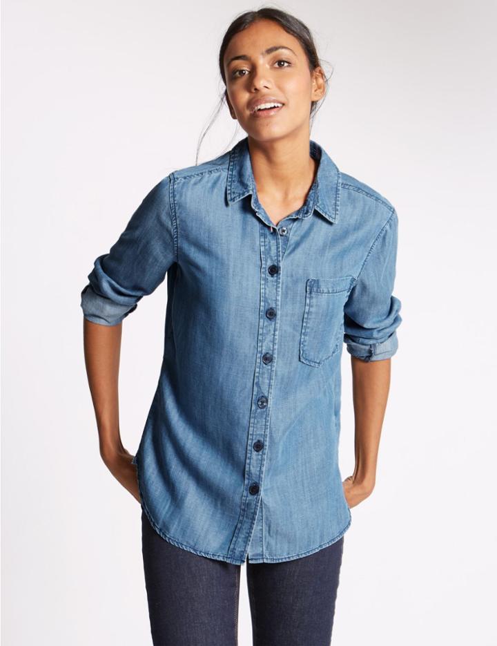 Marks & Spencer Long Sleeve Shirt Denim