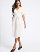 Marks & Spencer Tie Waist Kimono Wrap Dress Ivory