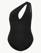 Marks & Spencer Padded One Shoulder Bandeau Swimsuit Black