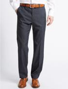 Marks & Spencer Tailored Fit Textured Trousers Indigo