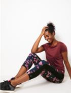 Marks & Spencer Quick Dry Printed Sport Leggings Pink Mix