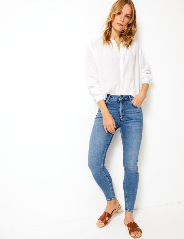 Marks & Spencer Authentic Stretch Skinny Leg Jeans Light Indigo