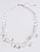 Marks & Spencer Clear Ball Collar Necklace Silver Mix