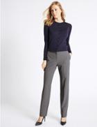 Marks & Spencer Embossed Straight Leg Trousers Grey