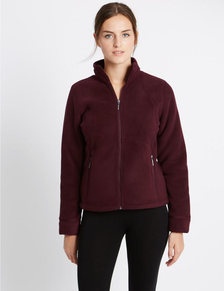 Marks & Spencer Bonded Fleece 2 Pocket Jacket Dark Grape