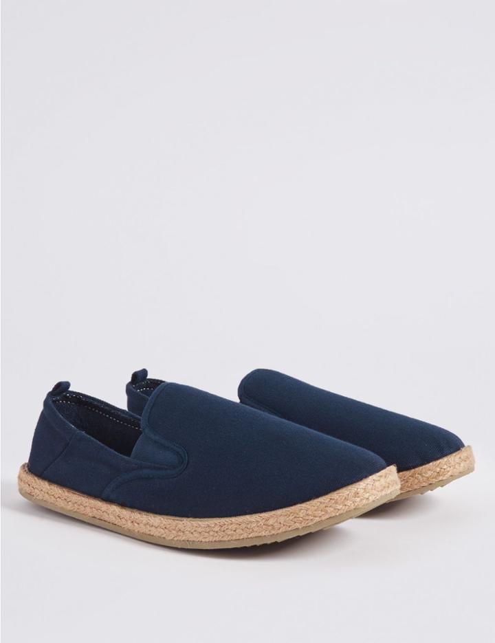 Marks & Spencer Cotton Slip-on Espadrilles Navy