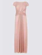 Marks & Spencer Sparkly Twist Detail Metallic Maxi Dress Pink