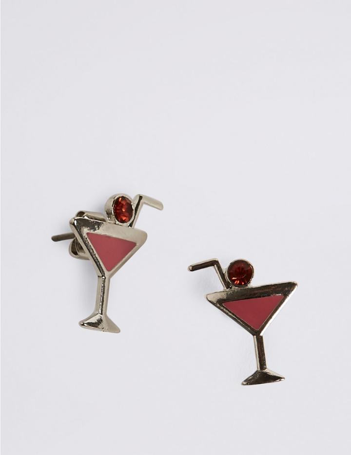 Marks & Spencer Cocktail Stud Earrings Pink Mix