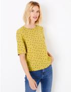 Marks & Spencer Printed Shell Top Yellow Mix