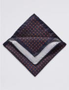 Marks & Spencer Pure Silk Printed Pocket Square Rust Mix