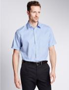 Marks & Spencer Pure Cotton Non-iron Shirt With Pocket Sky