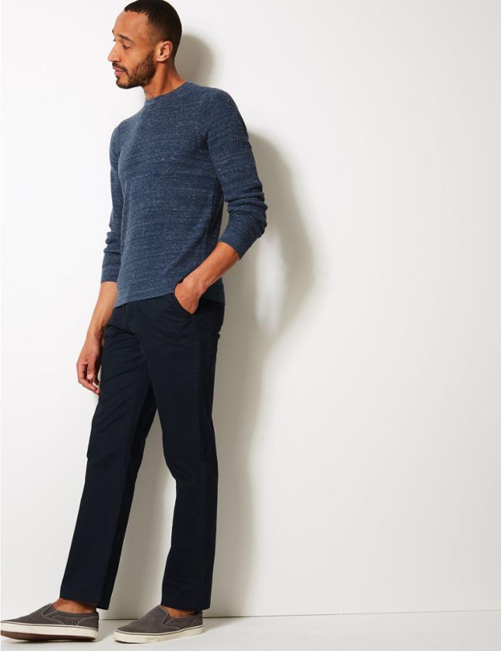 Marks & Spencer Regular Fit Pure Cotton Chinos With Stormwear&trade; Khaki