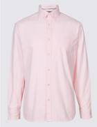 Marks & Spencer Pure Cotton Slim Fit Oxford Shirt Bright Pink