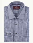 Marks & Spencer Pure Cotton Slim Fit Shirt Navy Mix
