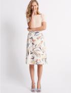 Marks & Spencer Pure Cotton Floral Broderie A-line Midi Skirt Pale Blue Mix