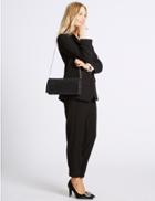 Marks & Spencer Faux Leather Elongated Clutch Bag Anthracite