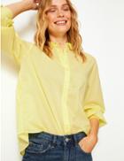 Marks & Spencer Pure Cotton Peplum Back Shirt Bright Yellow